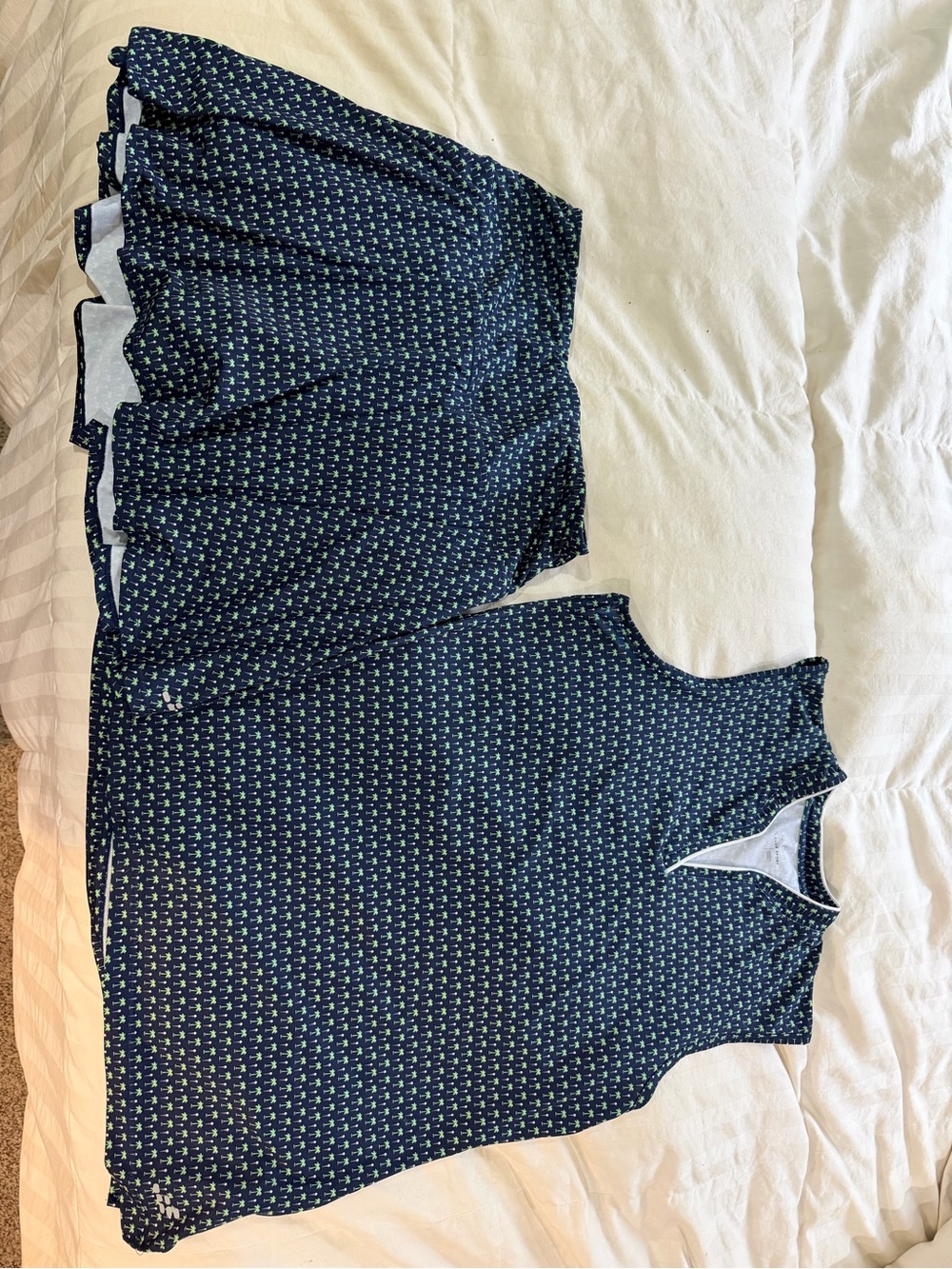 Sleeveless Navy Blue Women's Top and Skort